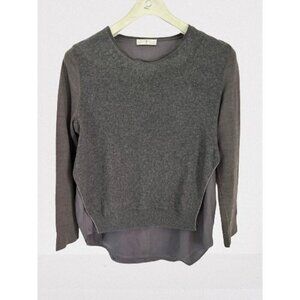 WHYCI Milano Sweater Knitted Wool Blend Layered Knitted Gray Purple Size Med